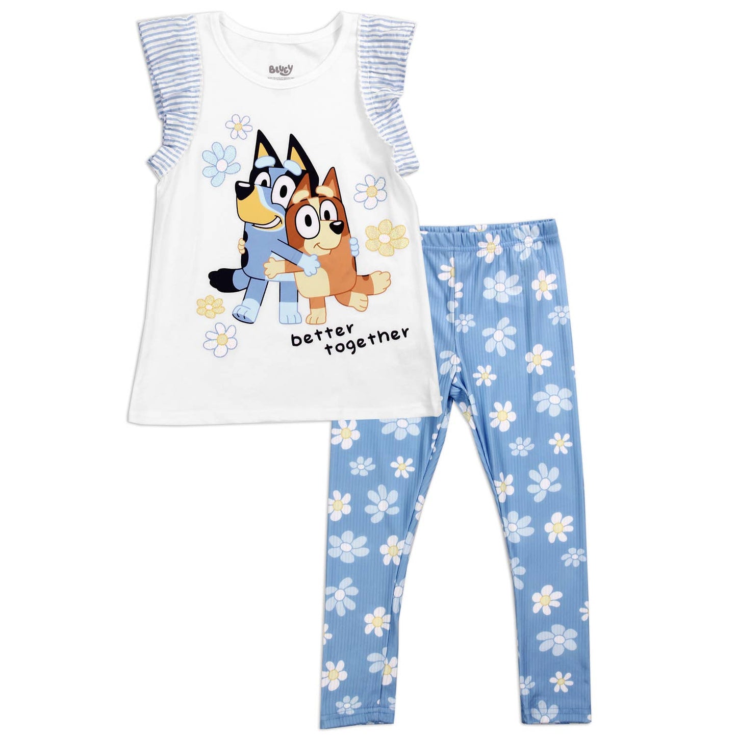 BLUEY Girls Ruffle Sleeve Legging Set