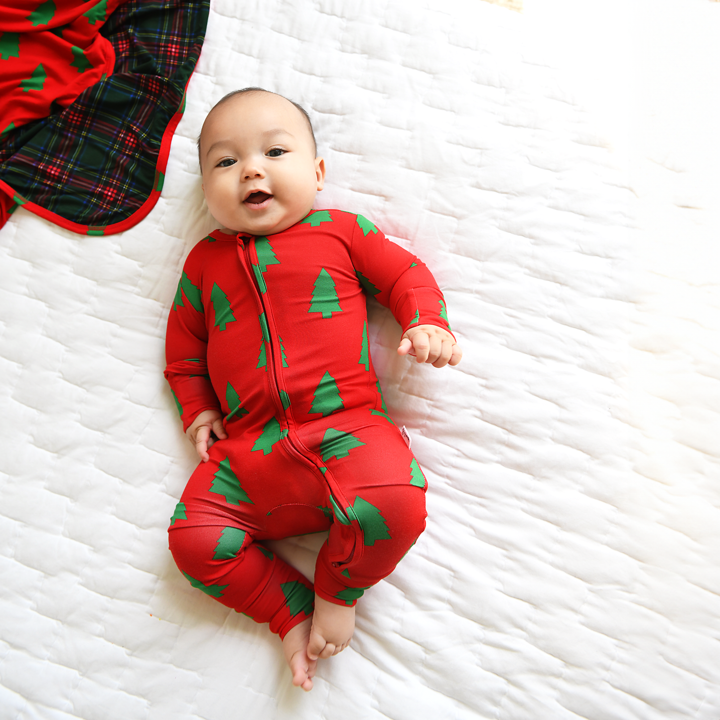 Christmas Trees Convertible Zip Onesie