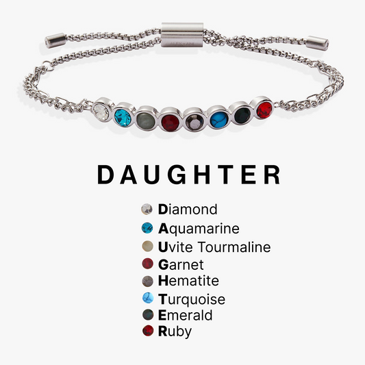 Daughter Hidden Message Acrostic Bolo Bracelet