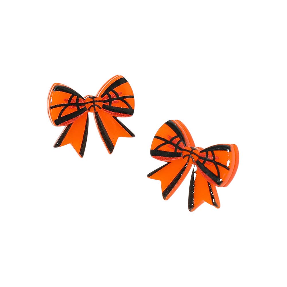 Resin Sports Baseball/Basketball/Football Bow Stud Earrings