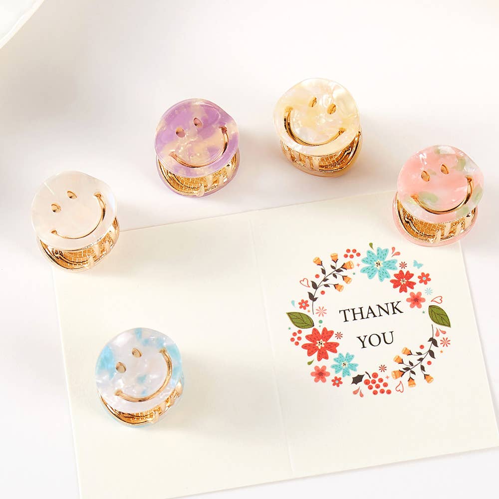 Smiley Face Hair Claw Clips