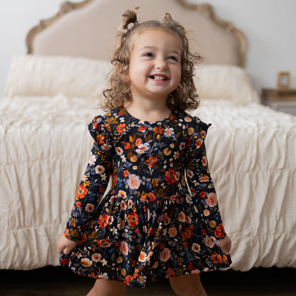 Autumn Bloom Bodysuit Baby Twirl Dress
