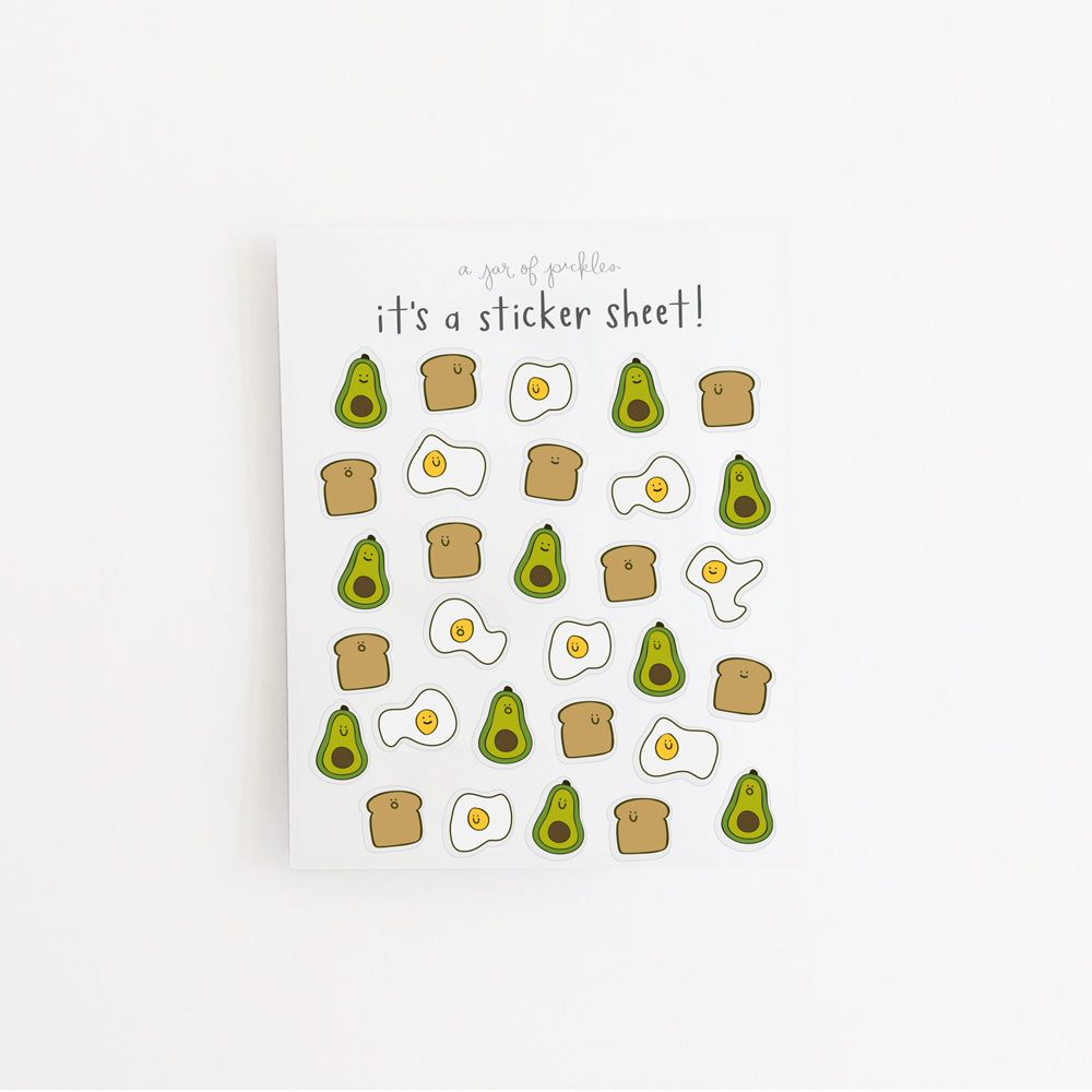 Mini Breakfast Clear Sticker Sheet