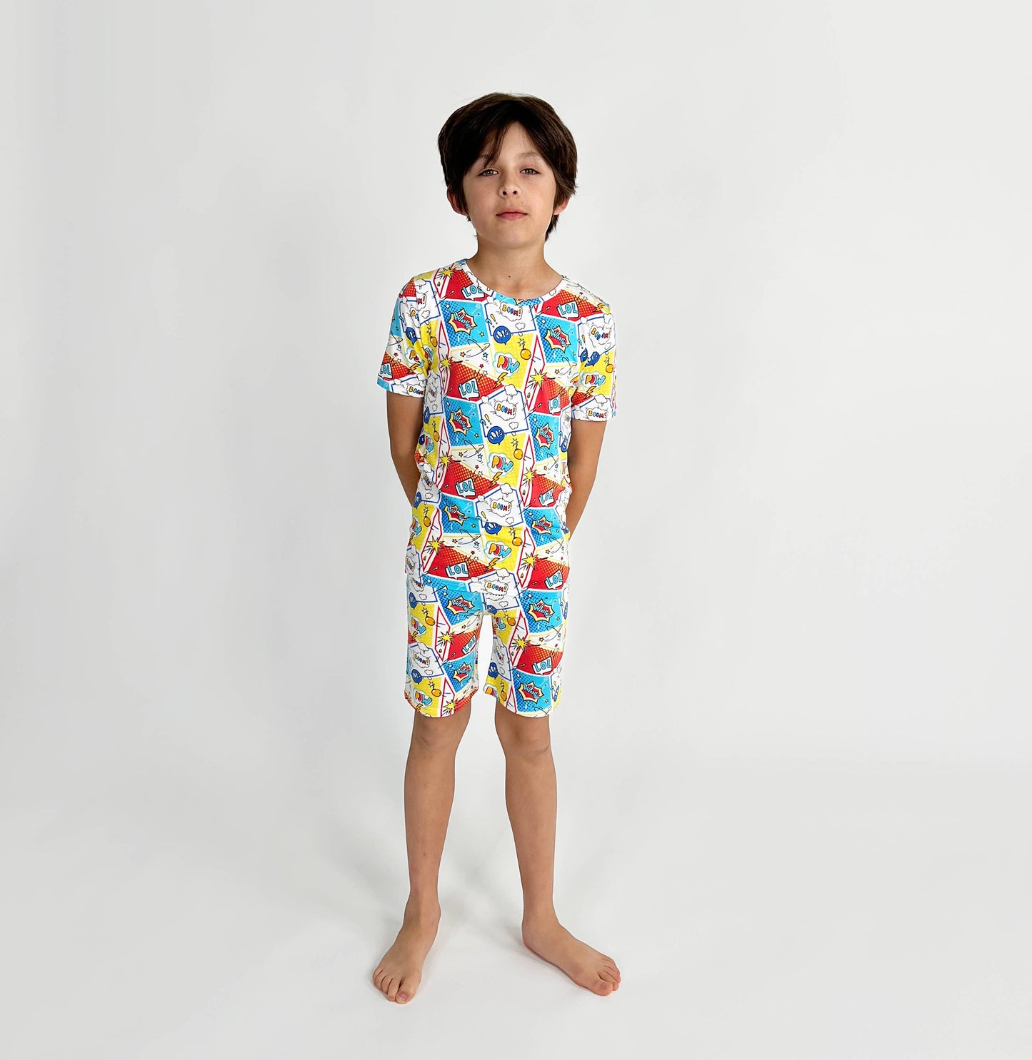 Comic Hero Bamboo Kids Short Set