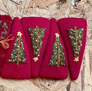 Xmas Theme Embroidered Hair Barrette, Christmas Collection