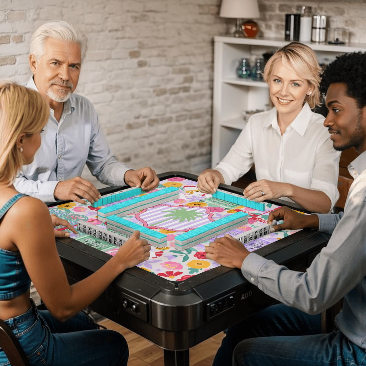 Charleston South Carolina Mahjong Floral Preppy Mahjong Mat