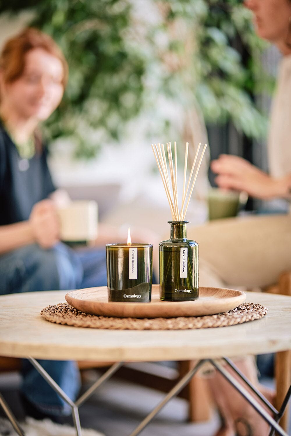 Green Bamboo Reed Diffuser - Cypress Patchouli and Orange