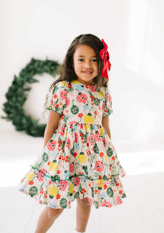 Vintage Ornament Poplin Dress