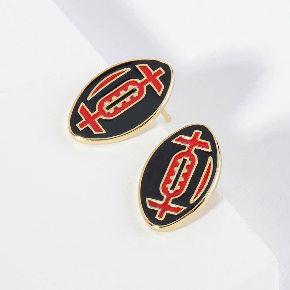 Gold Dipped GAMEDAY Football Stud Earrings