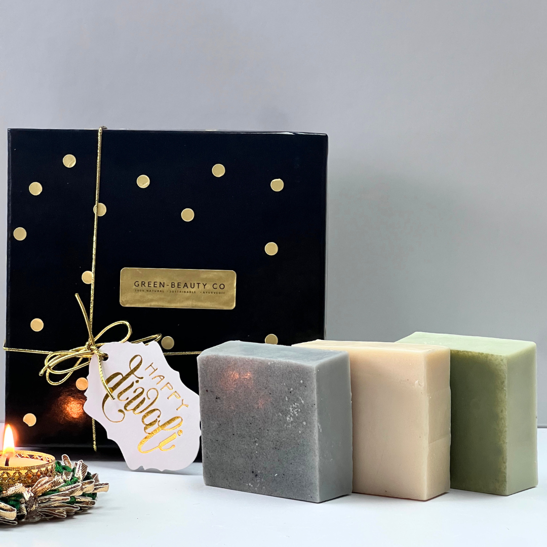 Ayurvedic Soap Box: Neem Soap , Turmeric Soap, & Charcoal Soap Trio