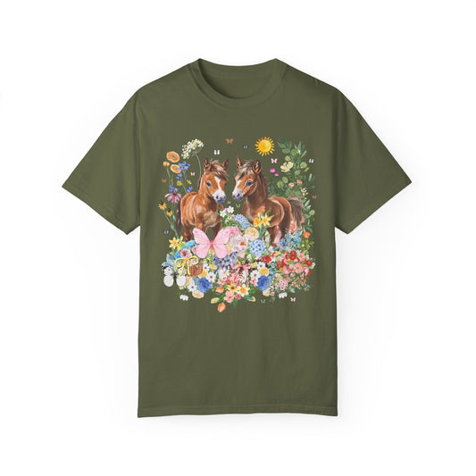 Baby Horses in Flowers