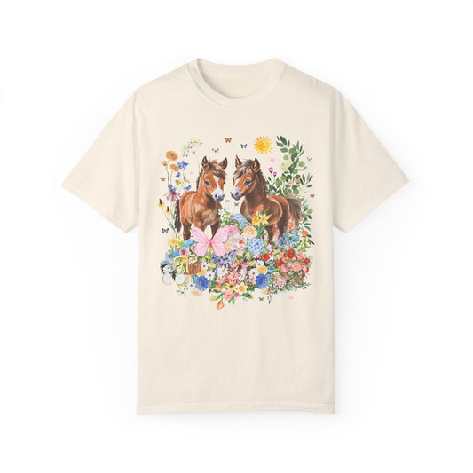 Baby Horses in Flowers