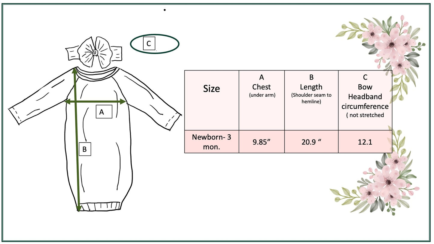 Bow Rows Baby Gown