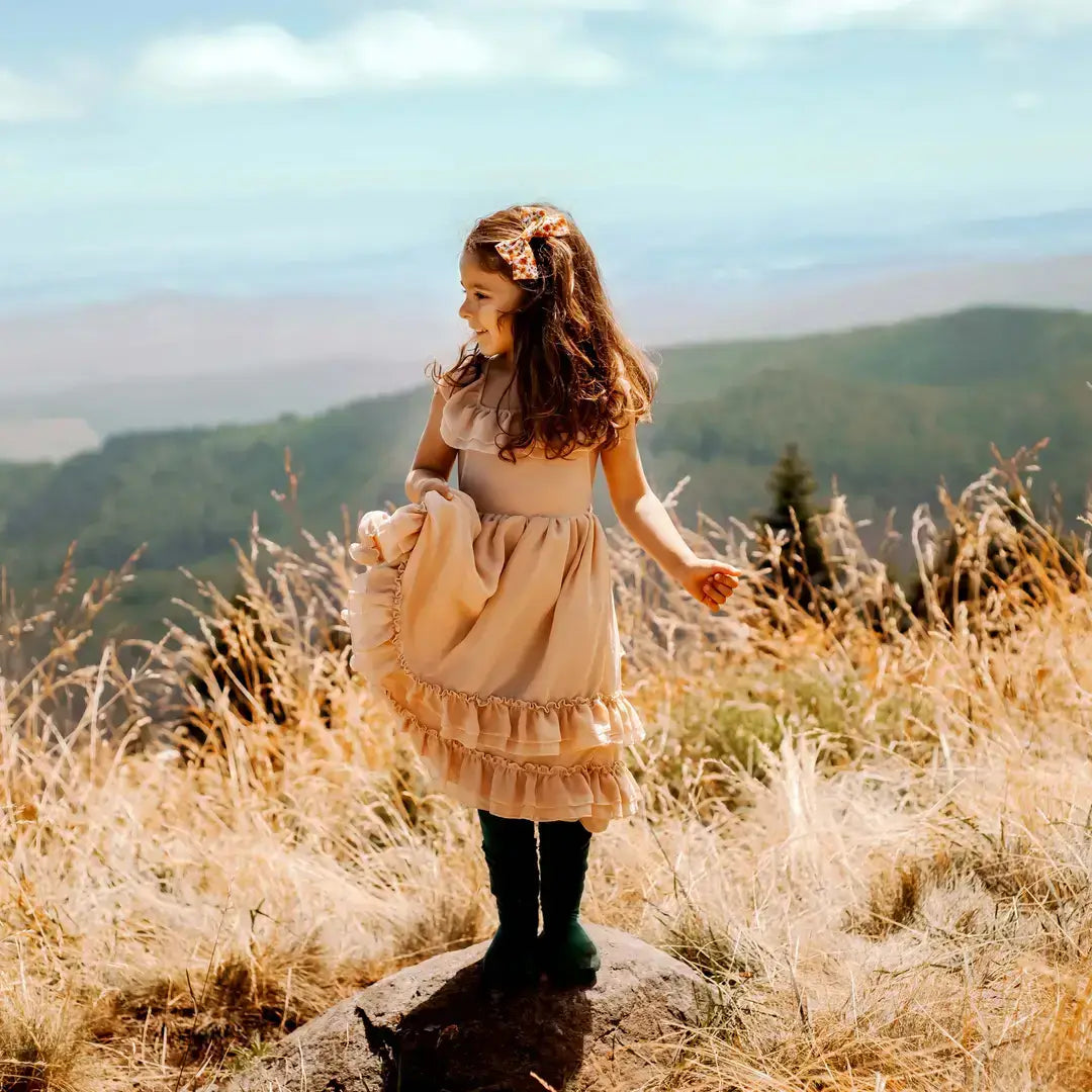 Navy & Green Holly Christmas Pinwheel Hair Bow