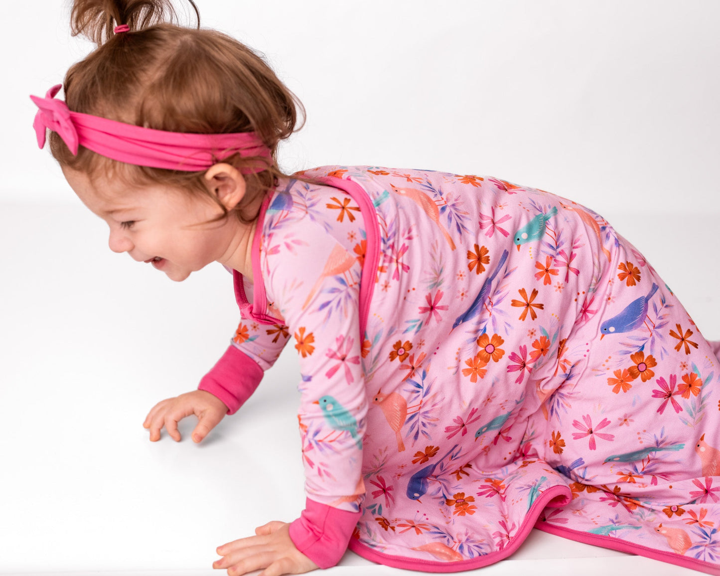Blooming Birds | Mini Quilted Bamboo Baby Blanket