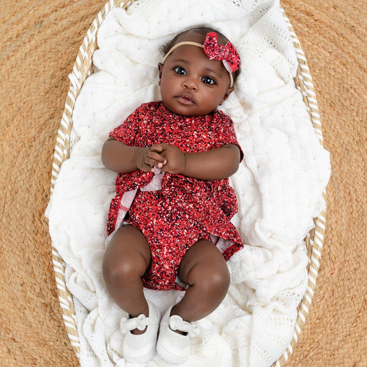 Ruby Shimmer | Baby & Toddler Bamboo Bodysuit Dress