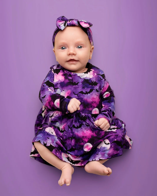 Halloween | Twilight Bats | Baby & Toddler Bamboo Bodysuit Dress