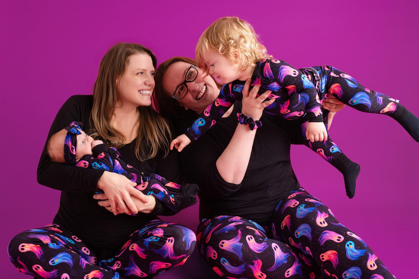 Halloween | Whirling Ghosts | Convertible Bamboo Zipper Baby Pajamas