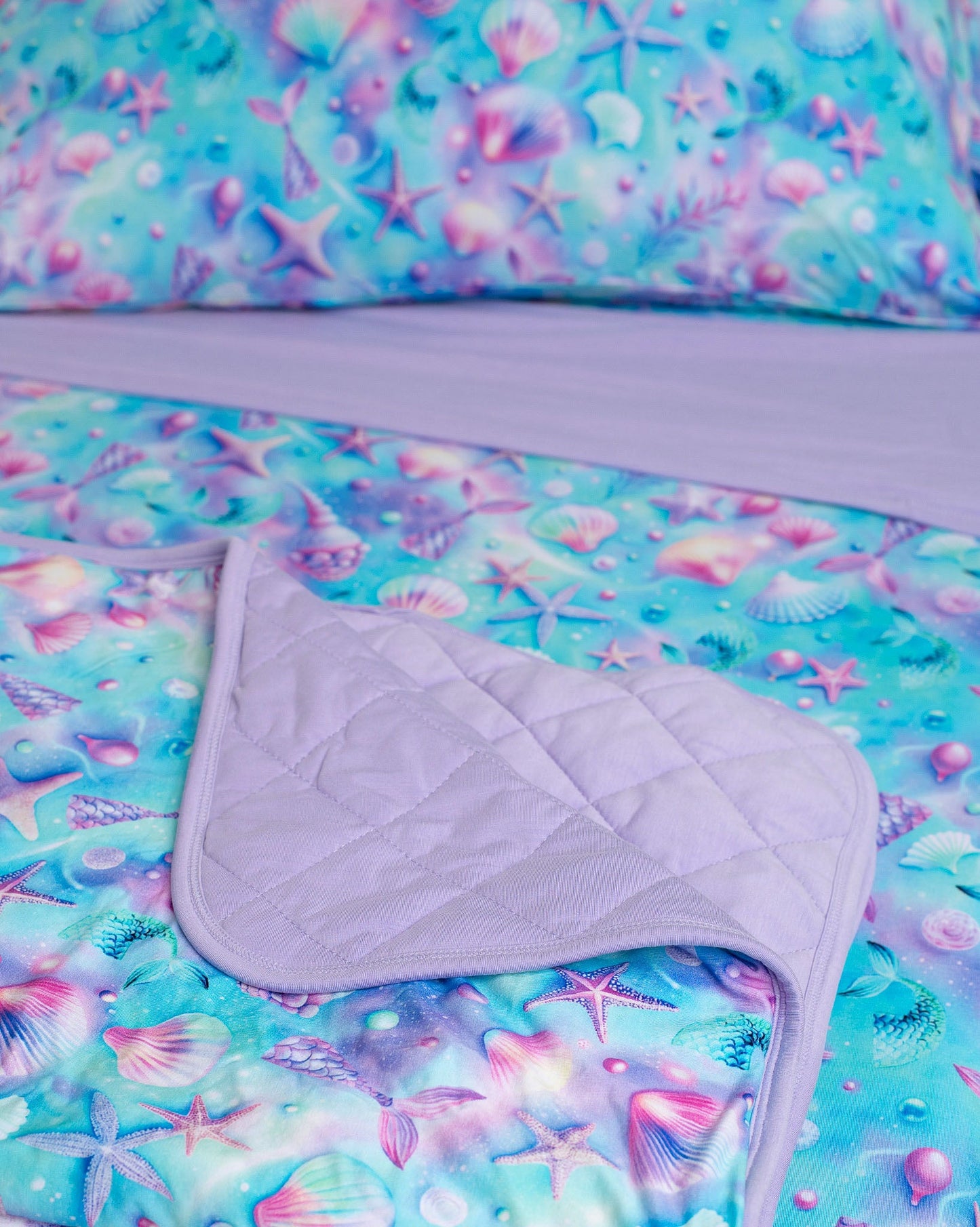 Magical Mermaid Shells | Quilted Bamboo Adult Blanket
