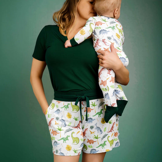 Dinosaur Land | Women's Bamboo Pajama Shorts
