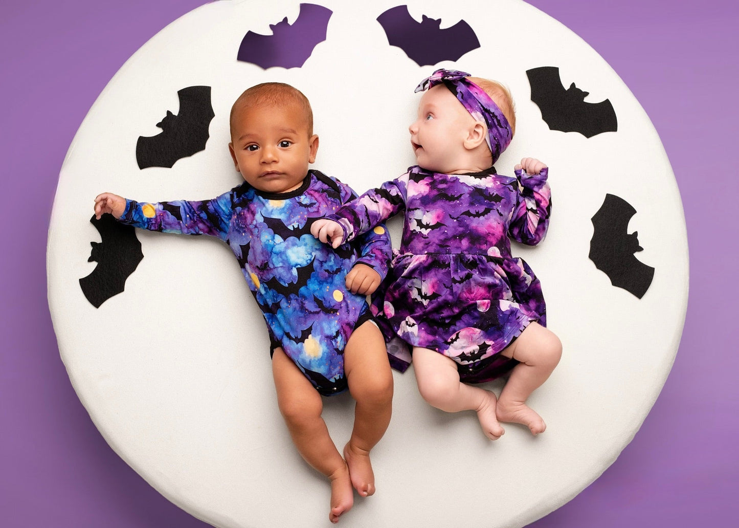 Halloween | Midnight Bats | Baby & Toddler Bamboo Bodysuit Onesie