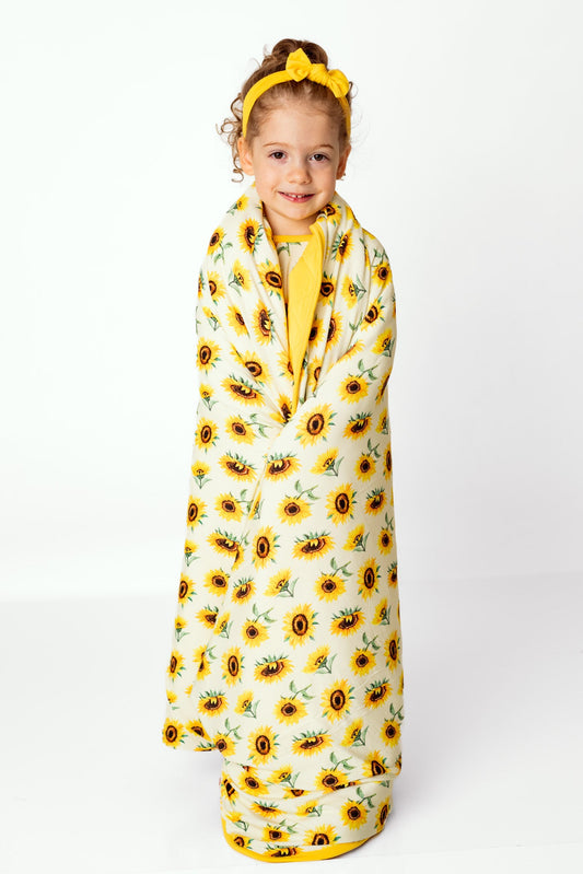 Sunflowers | Quilted Bamboo Toddler Blanket