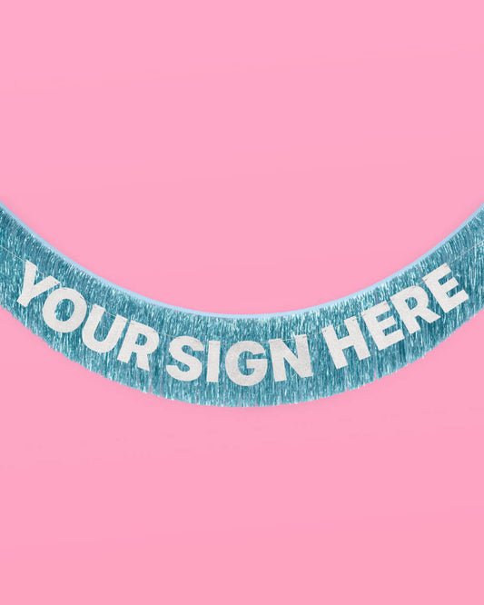 Something Blue Fringe - blue foil banner