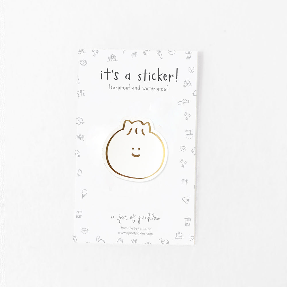 Bao Dumpling Gold Foil Vinyl Sticker