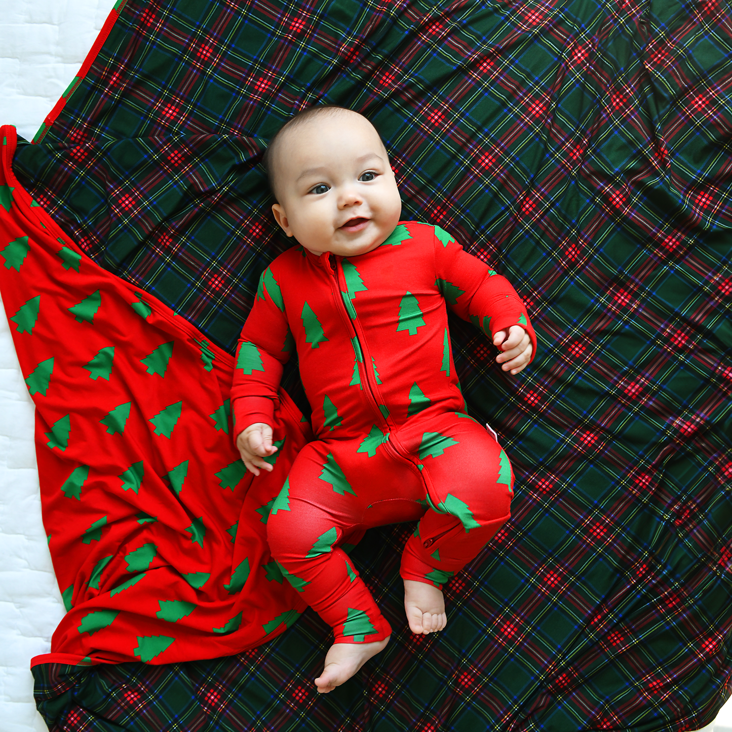 Christmas Trees Convertible Zip Onesie
