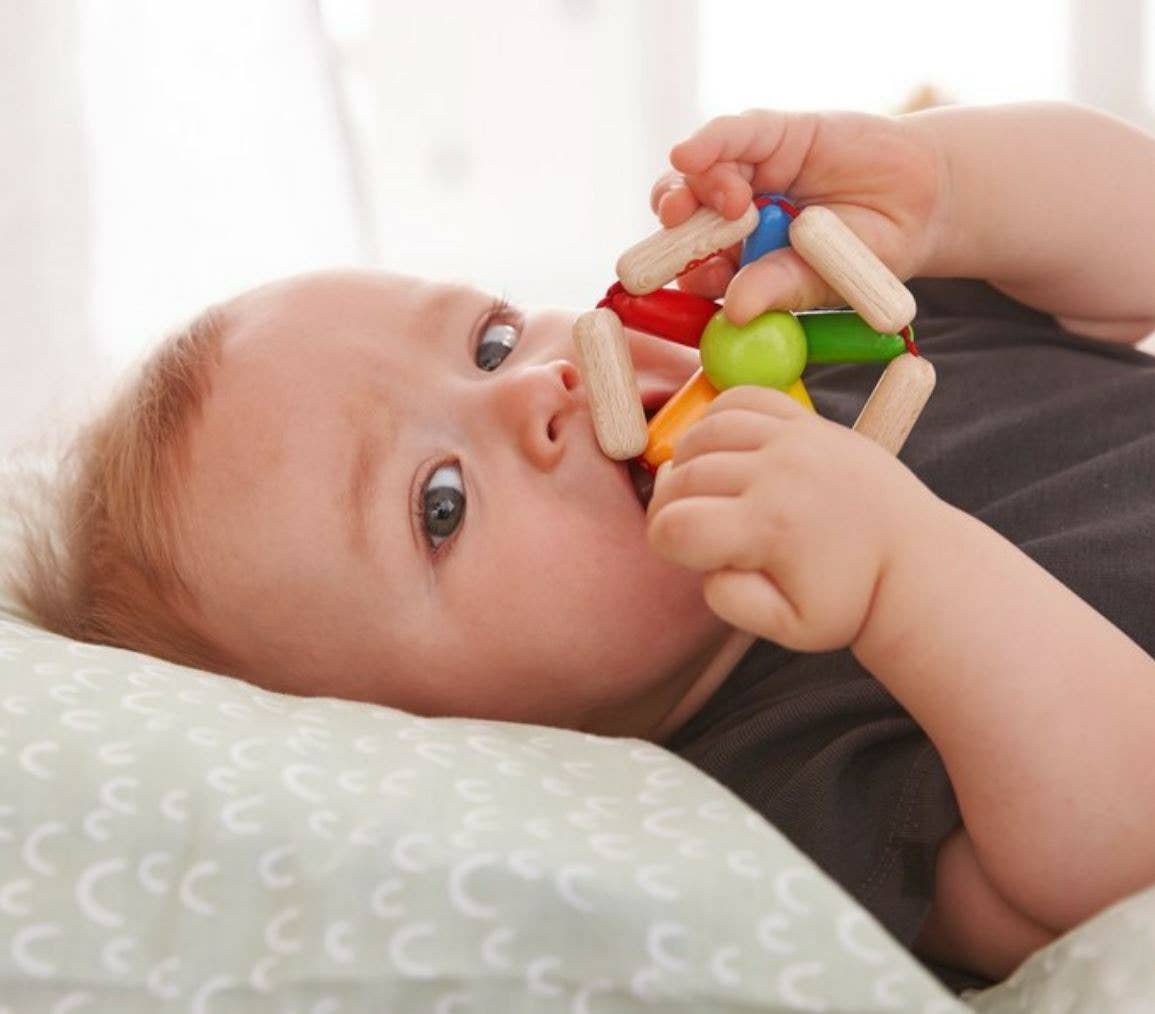 Color Carousel Wooden Baby Rattle - Infant Sensory Toy