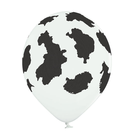 Black and White Cow Print Latex Balloons