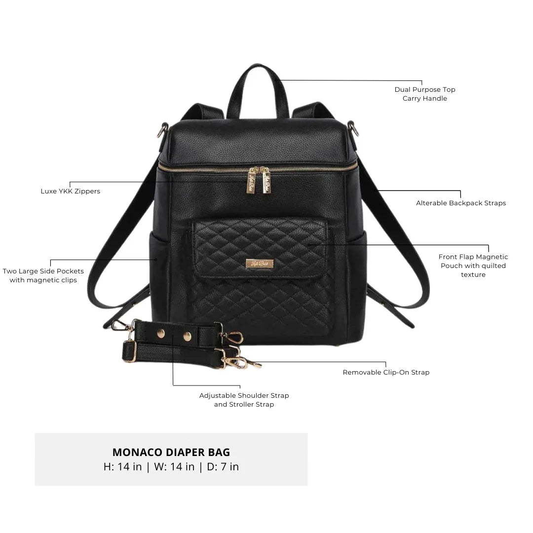 Signature Diaper Bag Ebony Black