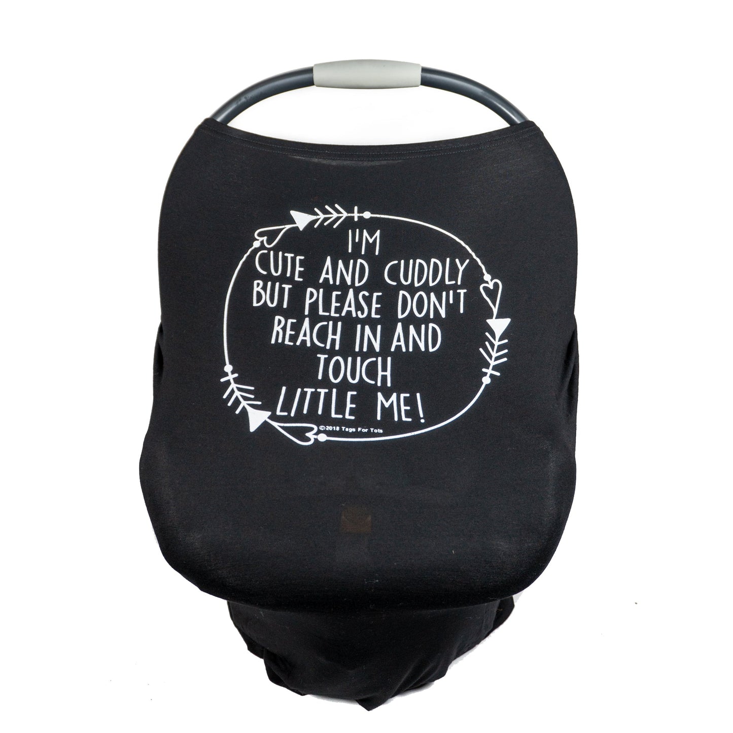 Black Car Seat 5 in 1 Cover – I'm Cute & Cuddly But Please Don't Touch Little Me