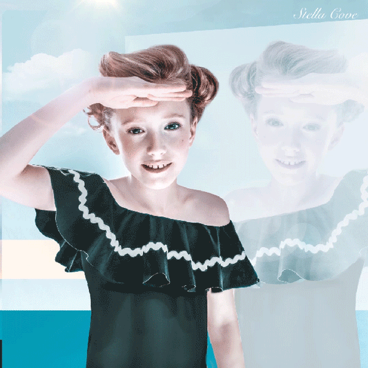 Black Swimsuit with Ric Rac