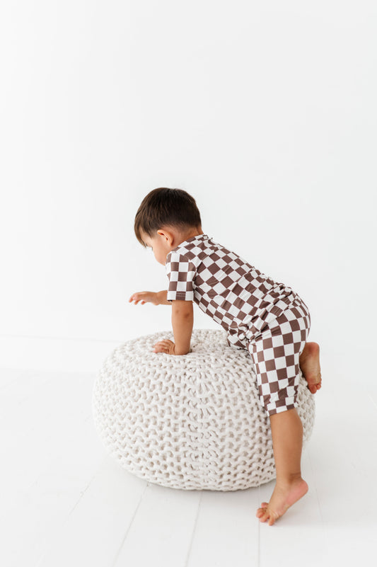 BAMBOO - BRONZE CHECKERED SHORT SLEEVE 2 PC