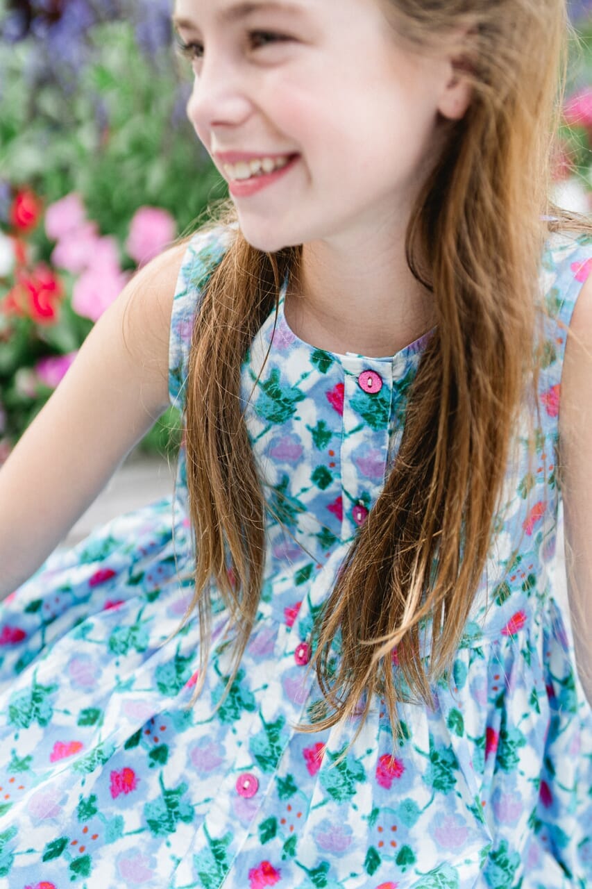 Girls Hanna Dress- Blue Sky - final sale