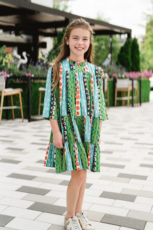 Girls Flutter Dress-Jasmine Green