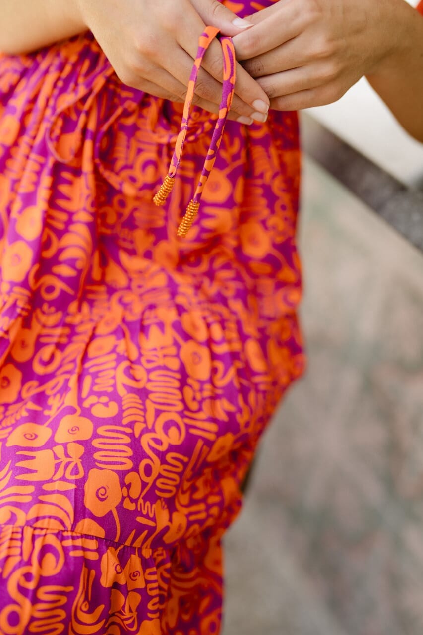 Kayley Midi Dress - Abstract Floral
