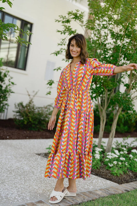 Maria Tie Waist Lilly Dress - Toucan - final sale