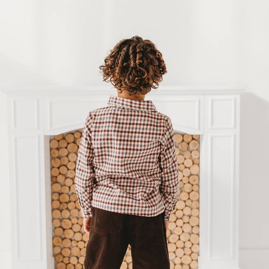 Brushed Gingham Check Boys Shirt
