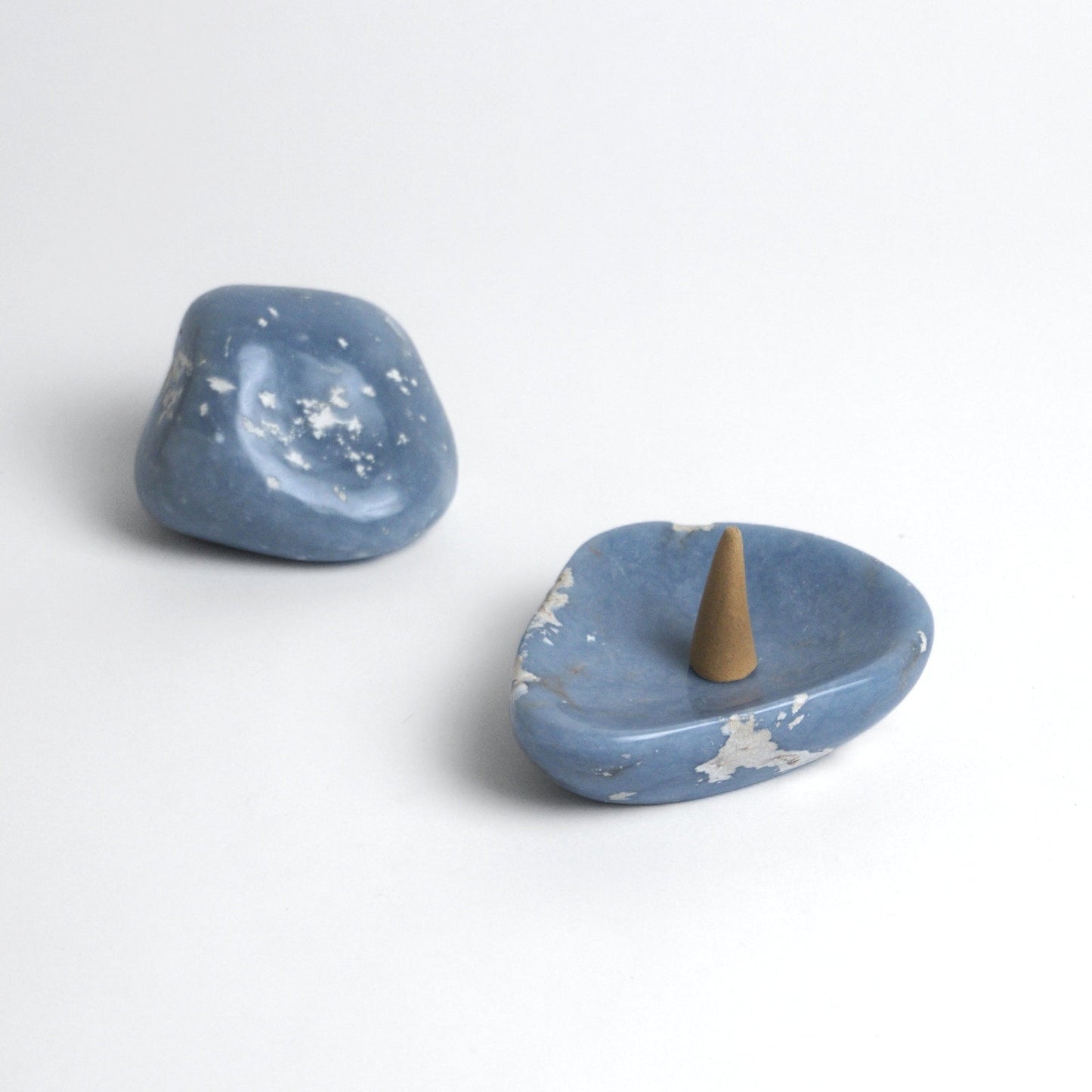 Blue Angelite Gemstone Catchall | Handcrafted Jewelry Dish | DAR Proyectos