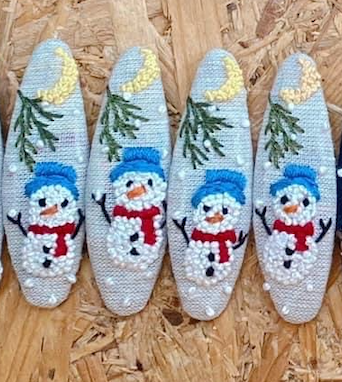 Xmas Theme Embroidered Hair Barrette, Christmas Collection