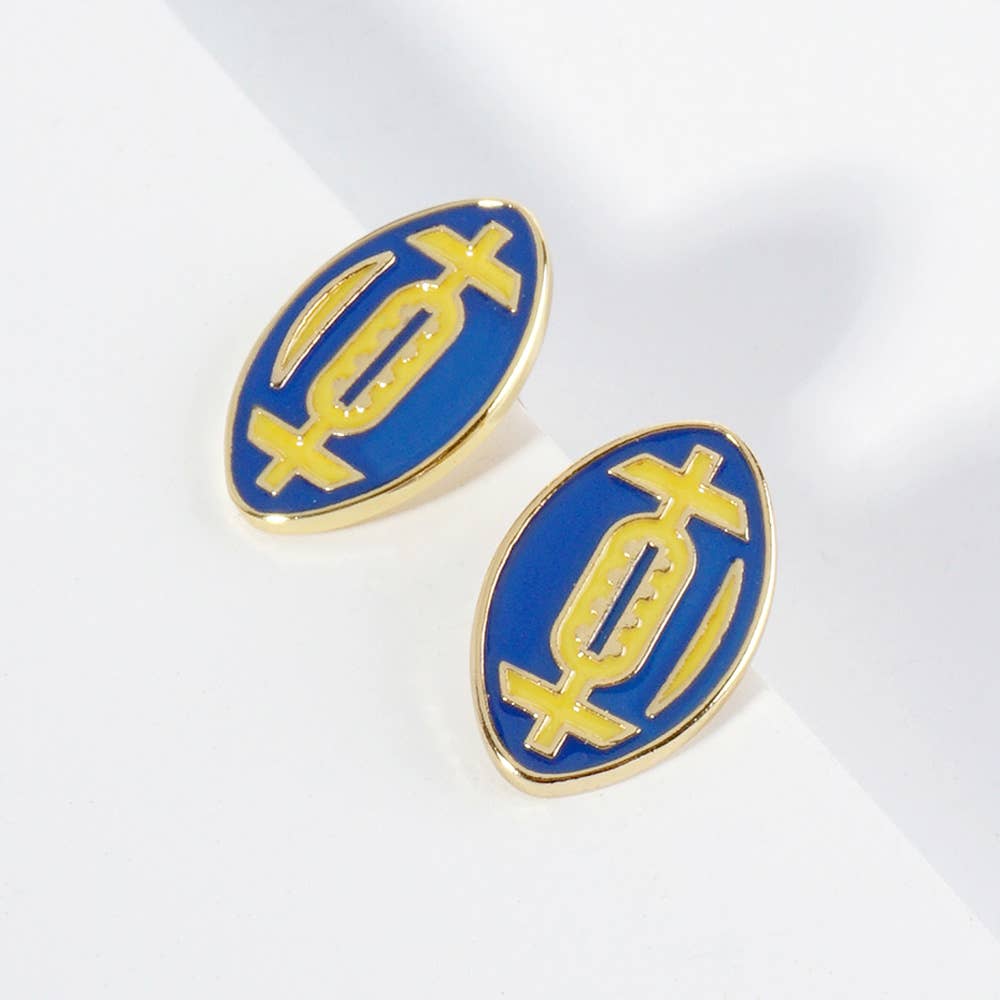 Gold Dipped GAMEDAY Football Stud Earrings
