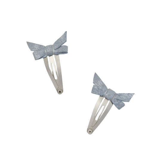 Metallic Baby Bow Hair Clips – Brass Leather (Pair)
