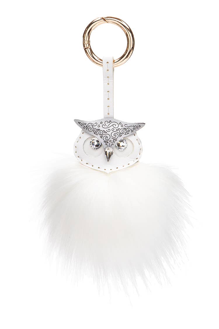 Iconic Owl Fur Pom Bag Charm Key Chain