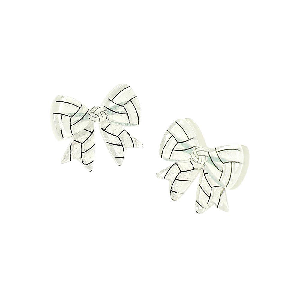 Resin Sports Baseball/Basketball/Football Bow Stud Earrings