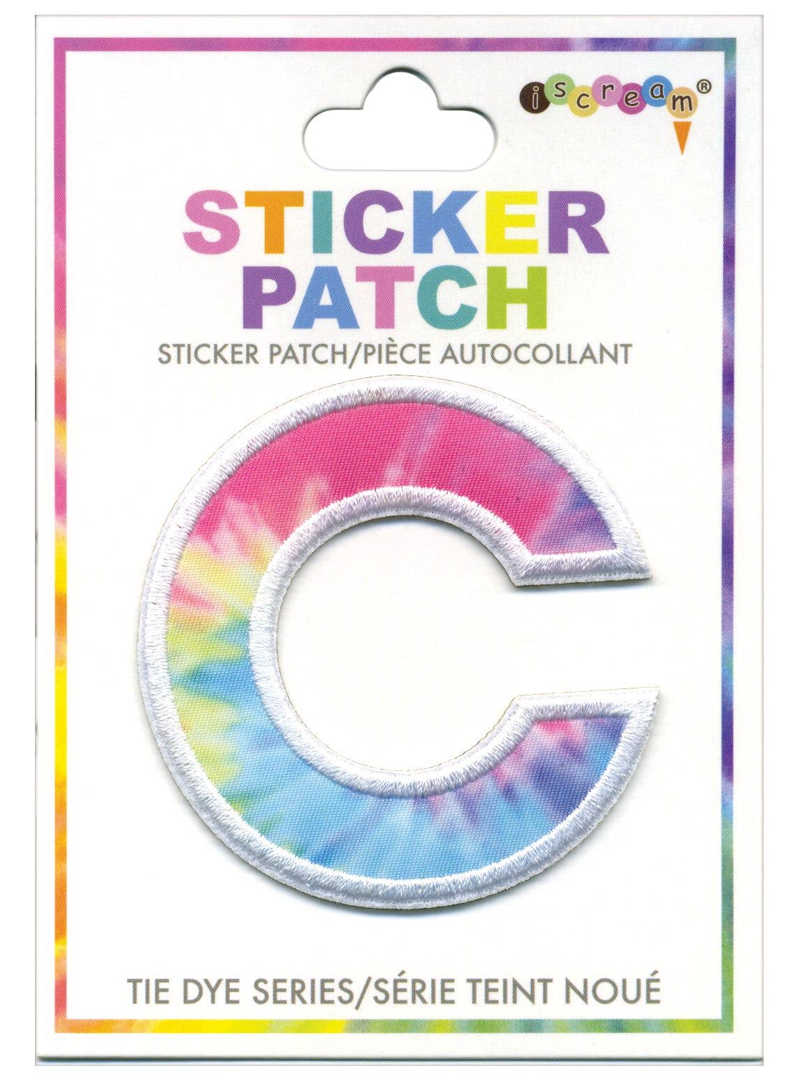C INITIAL TIE DYE STICKER PATCH