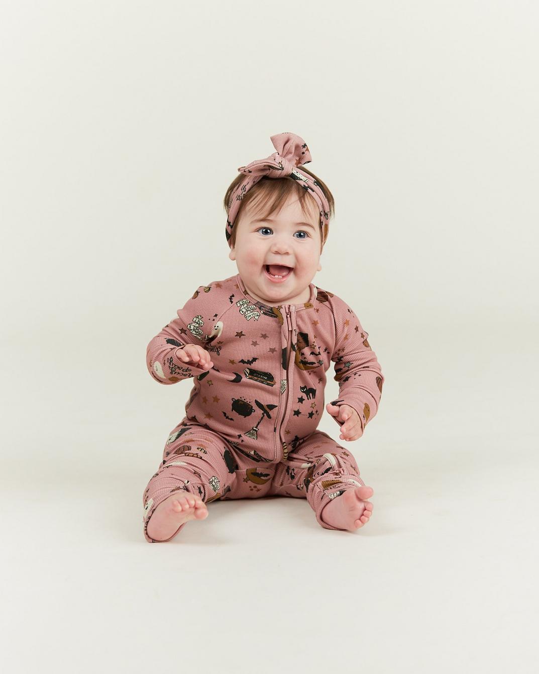 Rosie Headband Wrap - Pink Halloween Mashup