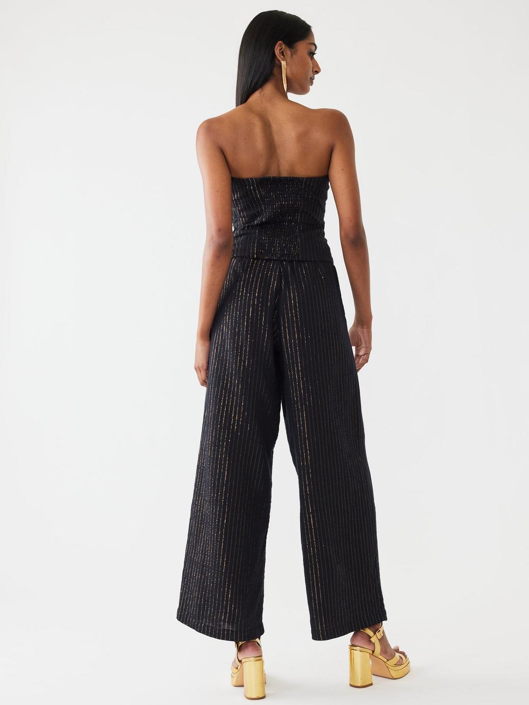 Michelle Top - Black Lurex Stripe