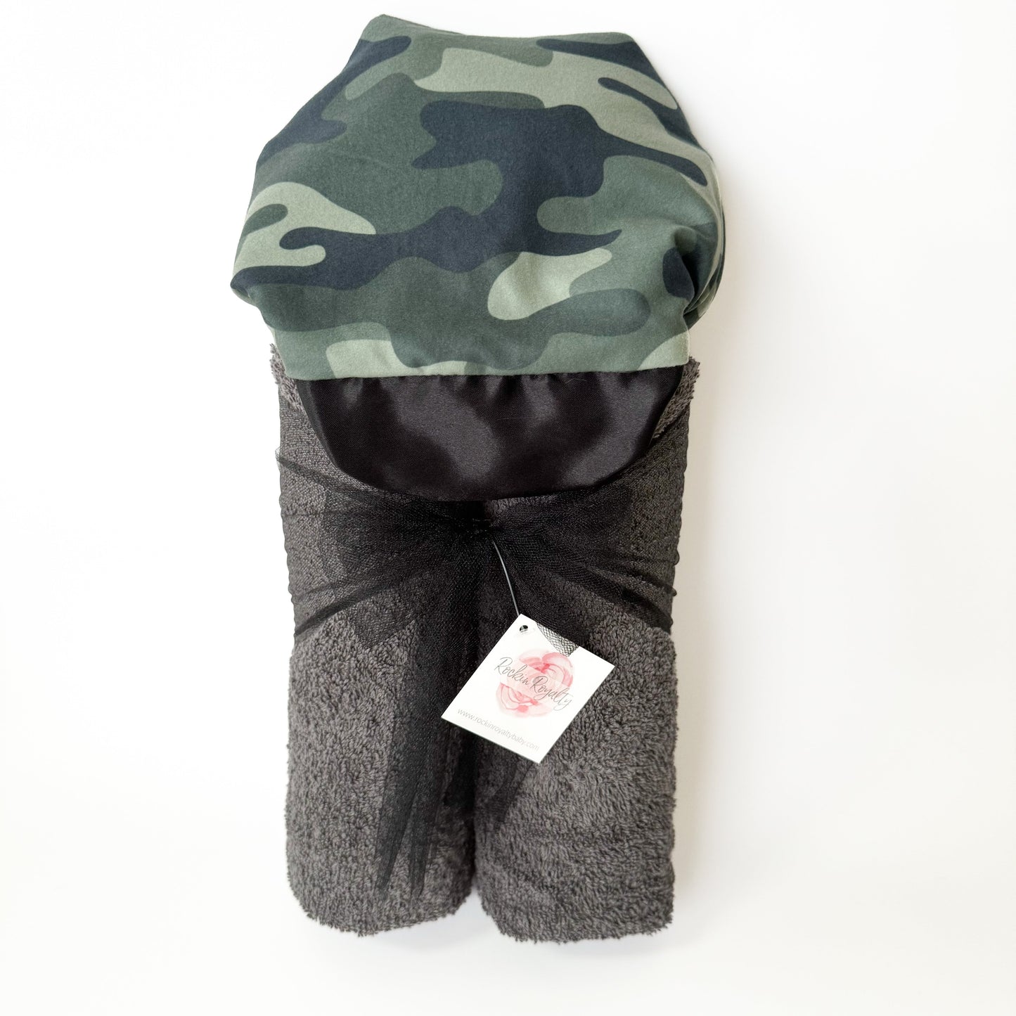 Plush Hooded Bath Towel- Camo